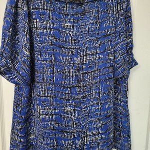 Banana Republic Blue and Black Patterned Top